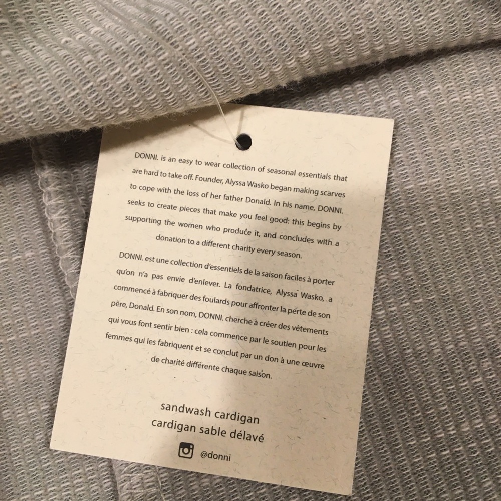 NWT DONNI Sandwash Cardigan - Picture 6 of 8
